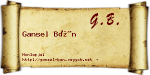 Gansel Bán névjegykártya